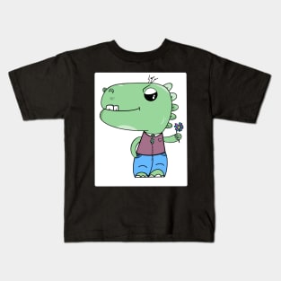 Flower Dinosaur Kids T-Shirt